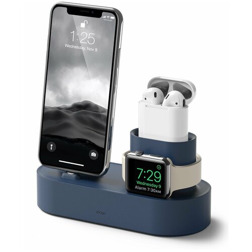 Док-станция Elago Charging Hub 3 in 1 для iPhone / Apple Watch / AirPods синяя (Jean Indigo)
