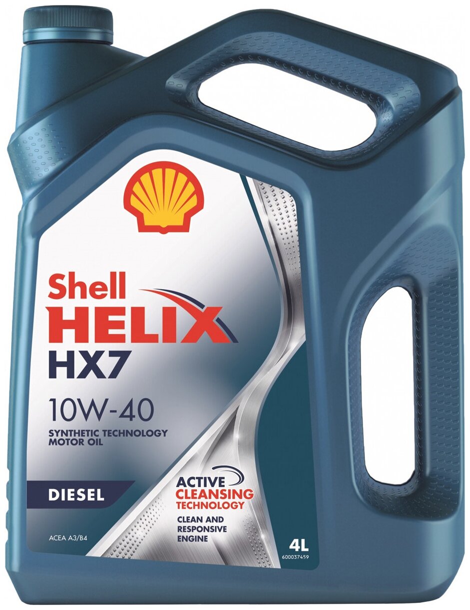Моторное масло Shell Helix HX7 Diesel, полусинтетическое, 10W-40, 4 л
