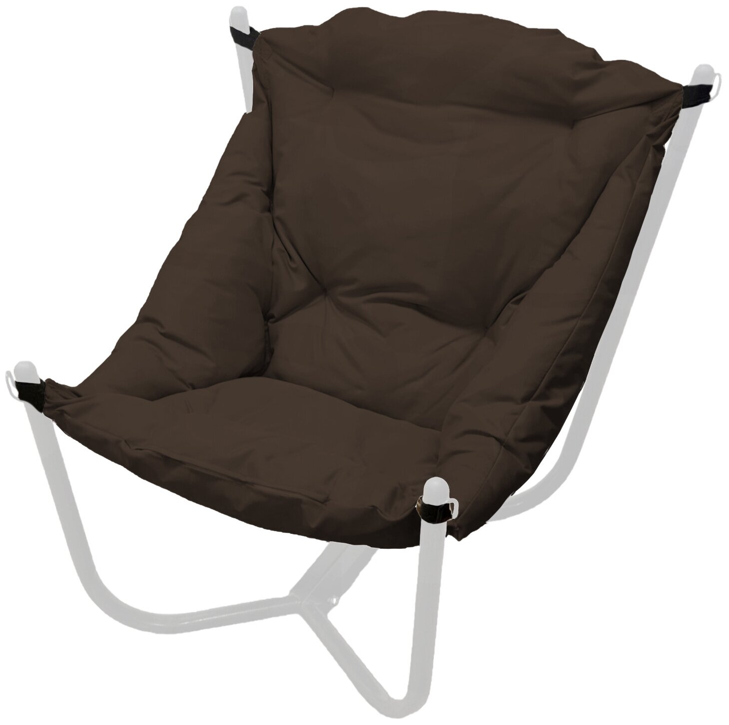 Кресло белое M-Group Чил 12360105, коричневая подушка - фотография № 1