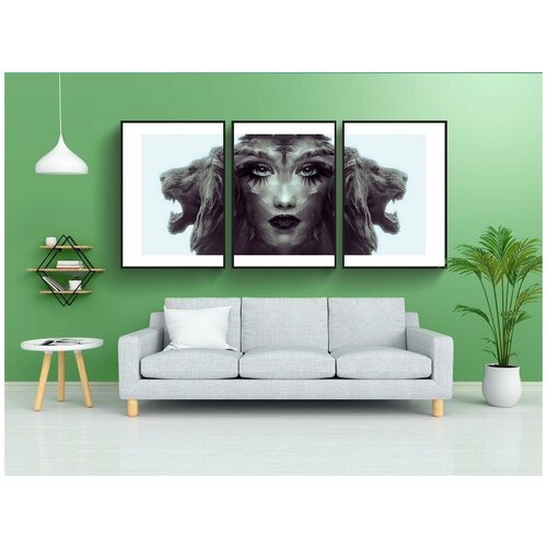 фото Набор модулных постеров для интерьера "фантазия, портрет, загадочный" 60x90 см. в тубусе, без рамки lotsprints