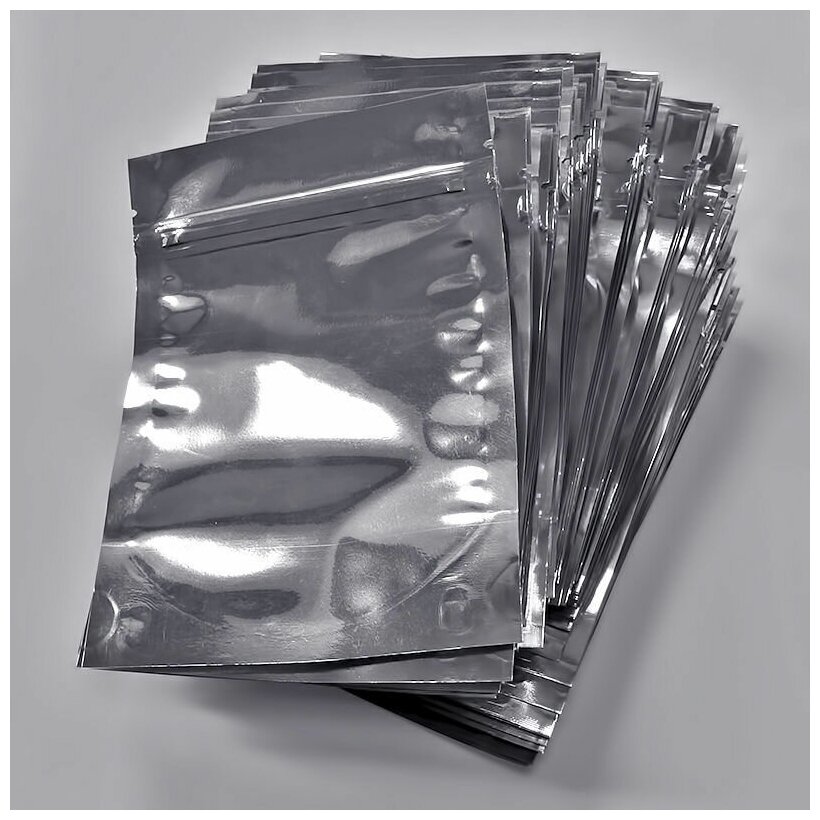 Дойпак металлизированный / Пакет пищевой doy pack с zip lock / 10х15 см / 500 штук - фотография № 3