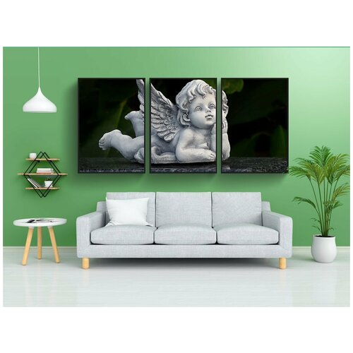 фото Набор модулных постеров для интерьера "ангел, фигура, врущий" 60x90 см. в тубусе, без рамки lotsprints