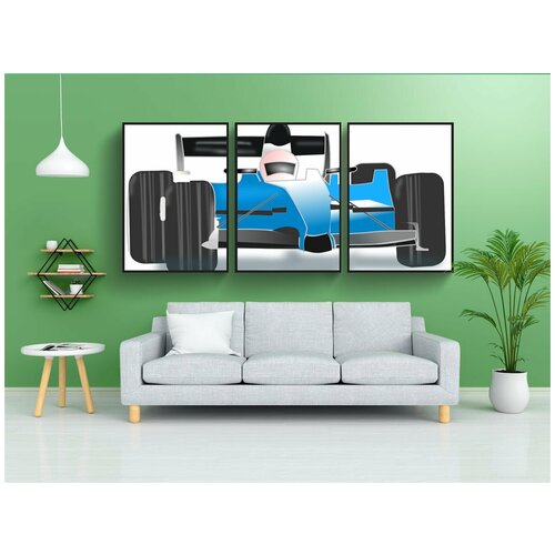 фото Набор модулных постеров для интерьера "формула 1, formula one, автоспорт" 60x90 см. в тубусе, без рамки lotsprints