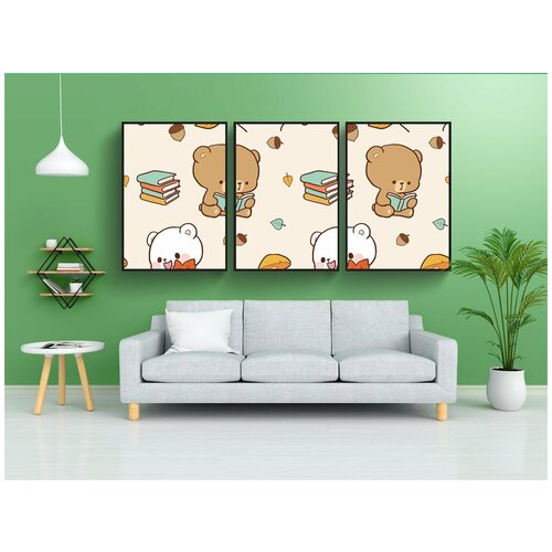 фото Набор модулных постеров для интерьера "нести, мультфильм, задний план" 60x90 см. в тубусе, без рамки lotsprints