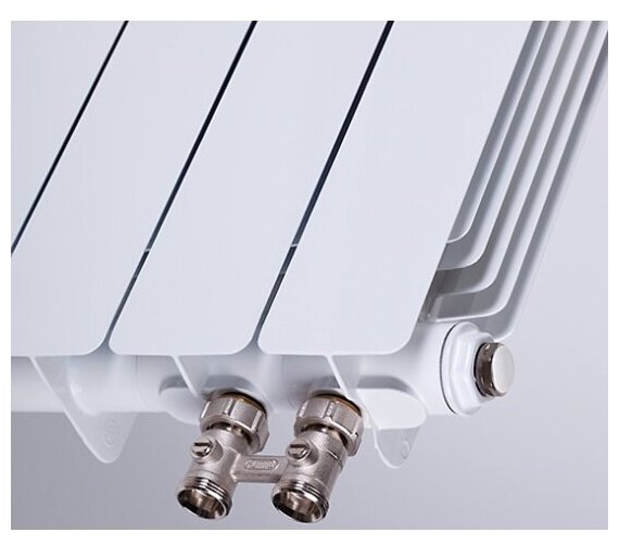 Радиатор биметаллический Rifar Base Ventil 500 мм 6 секций 3/4 нижнее правое подключение белый - фотография № 3