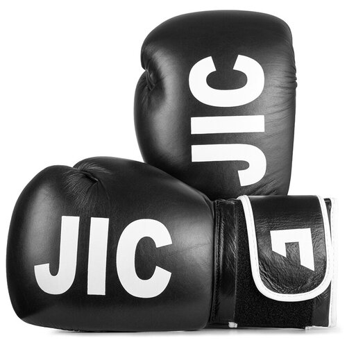 Перчатки боксерские JIC кожа, черные (12 унций)