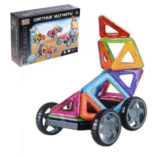 Play Smart Конструктор магнитный «Цветные магниты», 16 деталей