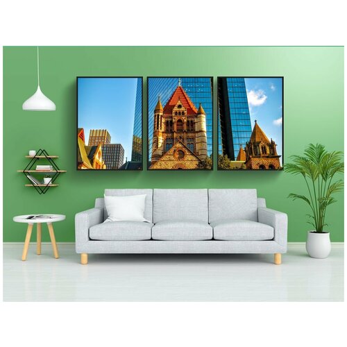 фото Набор модулных постеров для интерьера "бостон, массачусетс, центр города" 60x90 см. в тубусе, без рамки lotsprints