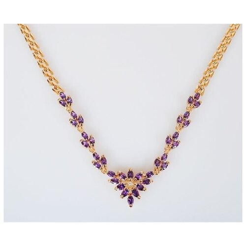 Колье Lotus Jewelry, аметист, длина 40 см, фиолетовый колье lotus jewelry аметист длина 40 см фиолетовый