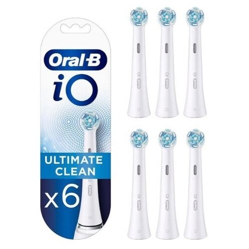 Насадки для зубных щеток Oral-B iO Ultimate Clean White 6 шт набор электрических зубных щеток braun oral b io 6 duo white pink sand