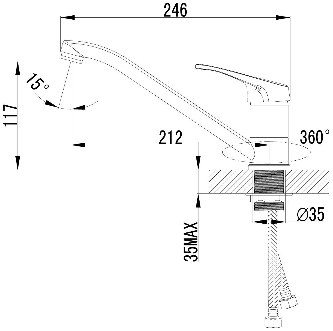 Смеситель для кухни (мойки) Lemark Partner LM6554C - фотография № 2