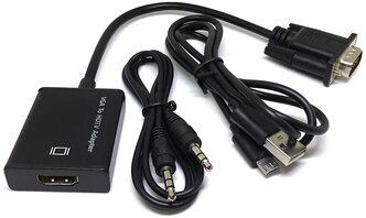 Конвертер VGA + 3,5mm Audio to HDMI, Espada, HCV0201