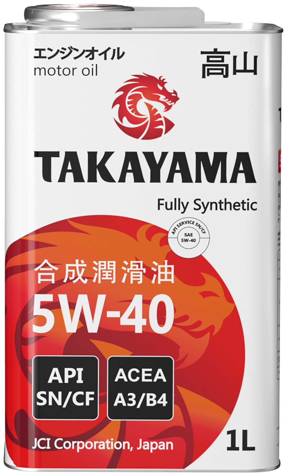 Синтетическое моторное масло Takayama 5W-40 API SN/CF, 1 л