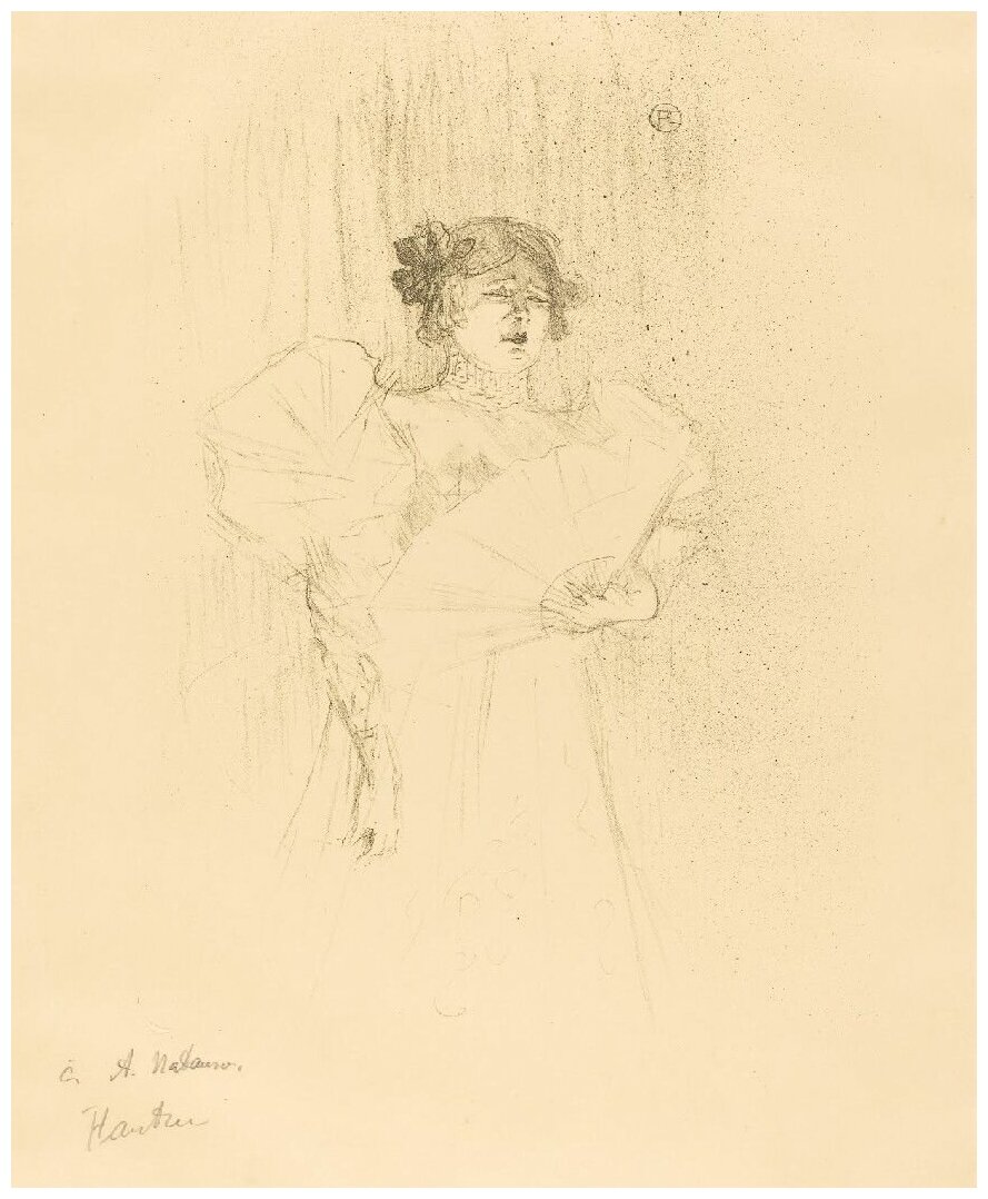 Репродукция на холсте Люси Мирэ анфас (1895) Тулуз-Лотрек Анри 40см. x 49см.