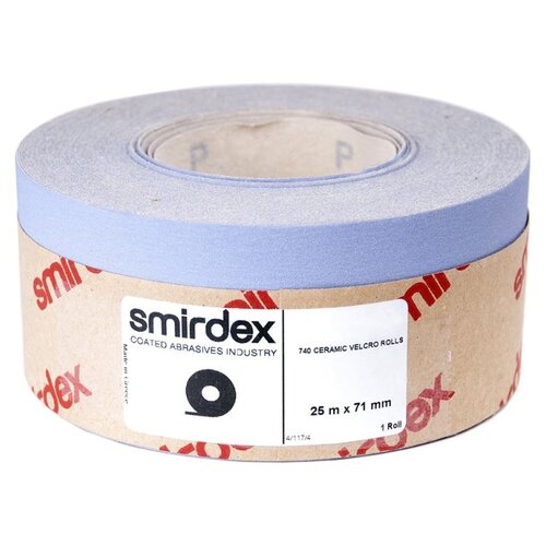 P60 70мм*25м SMIRDEX Ceramic Velcro 740 Абразивная бумага в рулонах