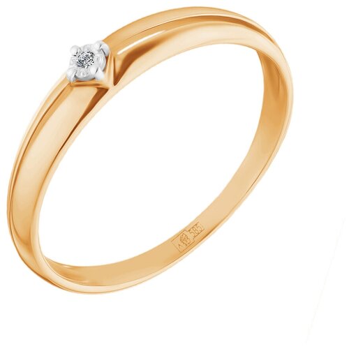 Кольцо Ювелир Карат, серебро, 585 проба, бриллиант, размер 16, бесцветный