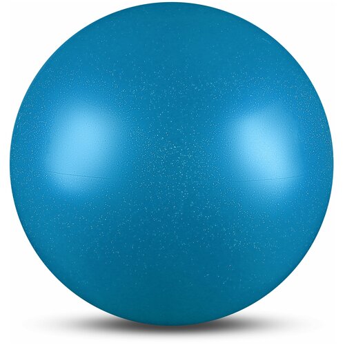 фото Мяч для художественной гимнастики силикон металлик 300 г ab2803b голубой с блестками 15 см indigo