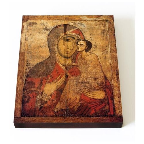 Старорусская икона Божией Матери, печать на доске 13*16,5 см боголюбская московская икона божией матери печать на доске 13 16 5 см