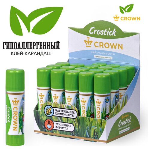 CROWN Клей-карандаш, 8 грамм (30 штук в комплекте) (количество товаров в комплекте: 30)