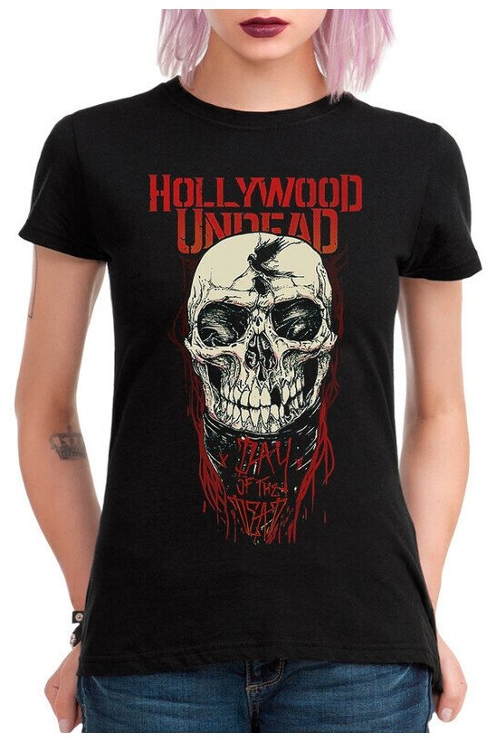 Футболка DreamShirts Hollywood Undead - Череп Женская Черная 