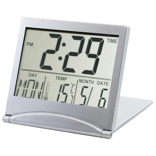 Цифровые электронные настольные складные часы будильник MyLatso с термометром, календарем, хронографом, днями недели и дисплеем