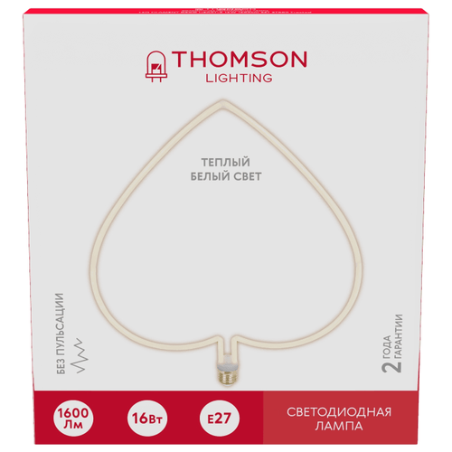 фото Лампа светодиодная hiper thomson led filament deco heart-2 16w 1600lm e27 2700k frosted brand