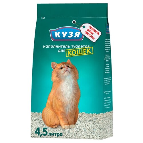 Наполнитель Кузя 4,5л Впитывающий наполнитель для кошачьих туалетов