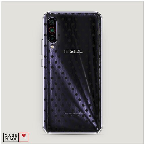 фото Силиконовый чехол "сетка в горох черная" на meizu 16t / меизу 16т case place