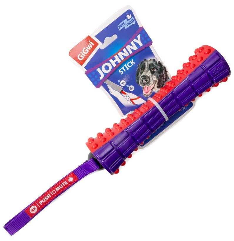 Палка GiGwi с отключаемой пищалкой 17см, - игрушка для собак, серия PUSH TO MUTE, (TPR резина)