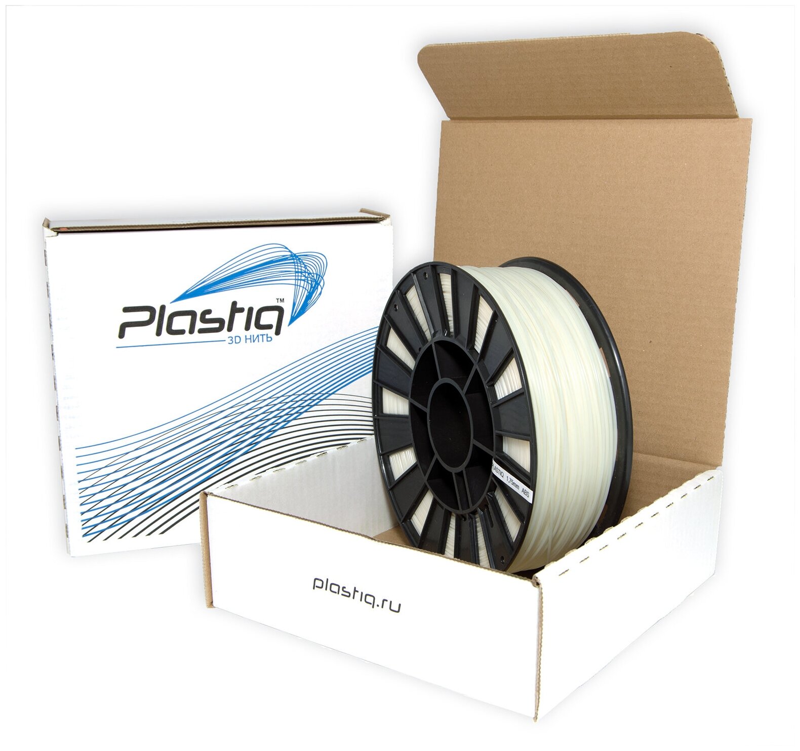 Пластик ABS для 3D принтера натуральный Plastiq, 1.75мм, 300 метров