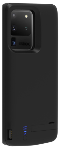 Чехол-бампер MyPads со встроенной усиленной мощной батарей-аккумулятором большой повышенной расширенной емкости 6000mAh для Samsung Galaxy S20 Ul.