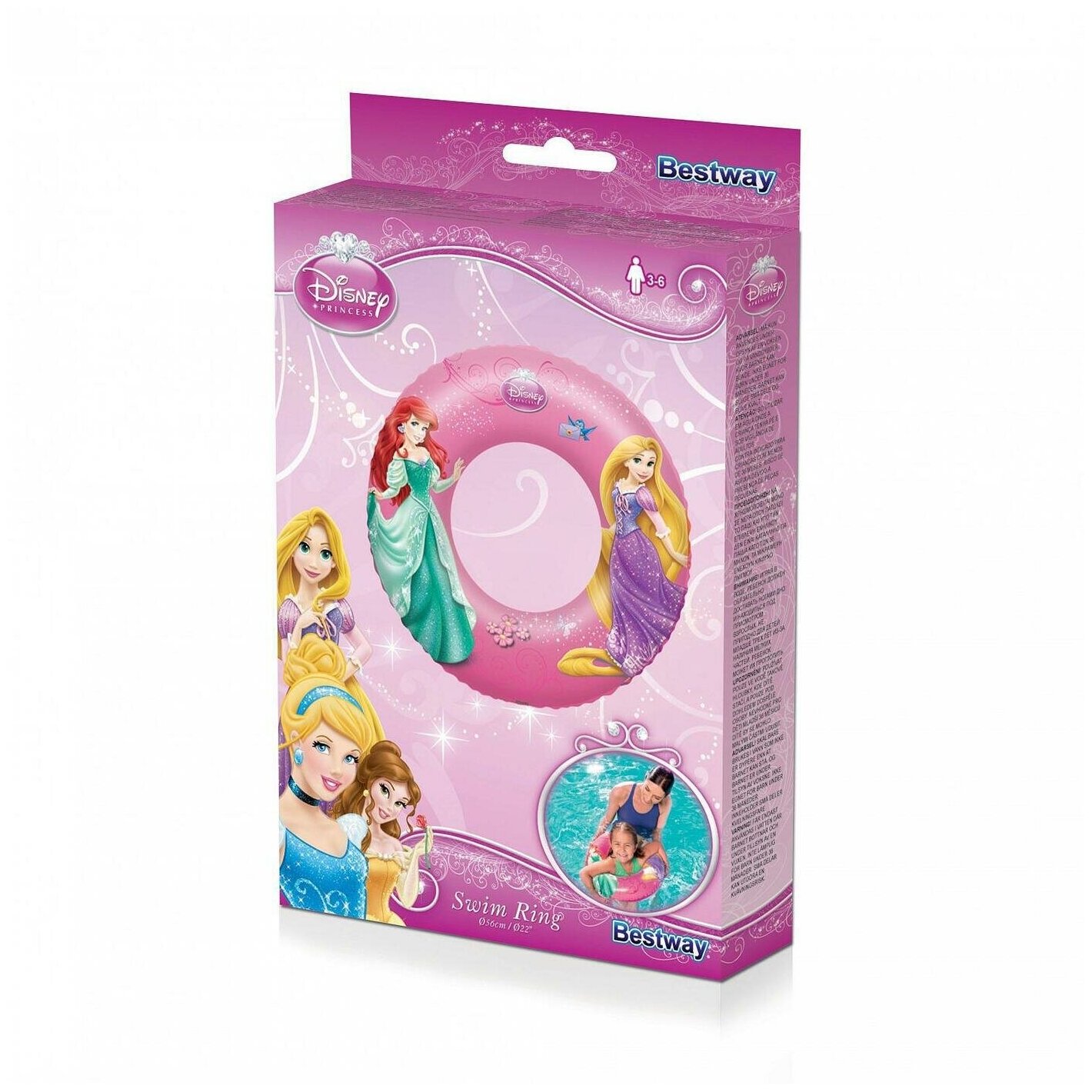 Bestway Надувной круг для плавания Disney Princess, 3-6 лет, 56 см. - фото №9