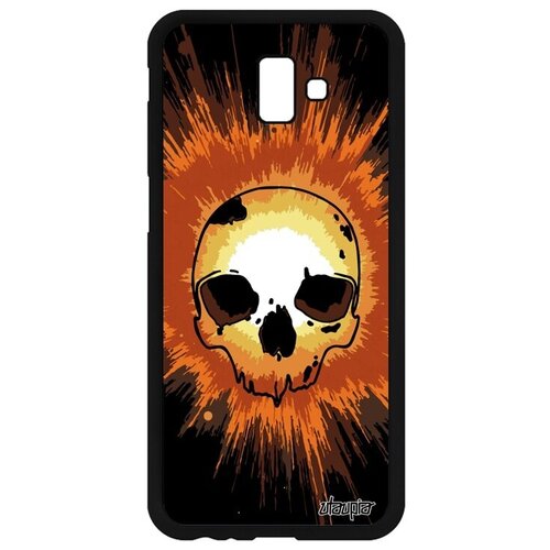 фото Защитный чехол на смартфон // galaxy j6 plus 2018 // "череп" дизайн мертвец, utaupia, оранжевый