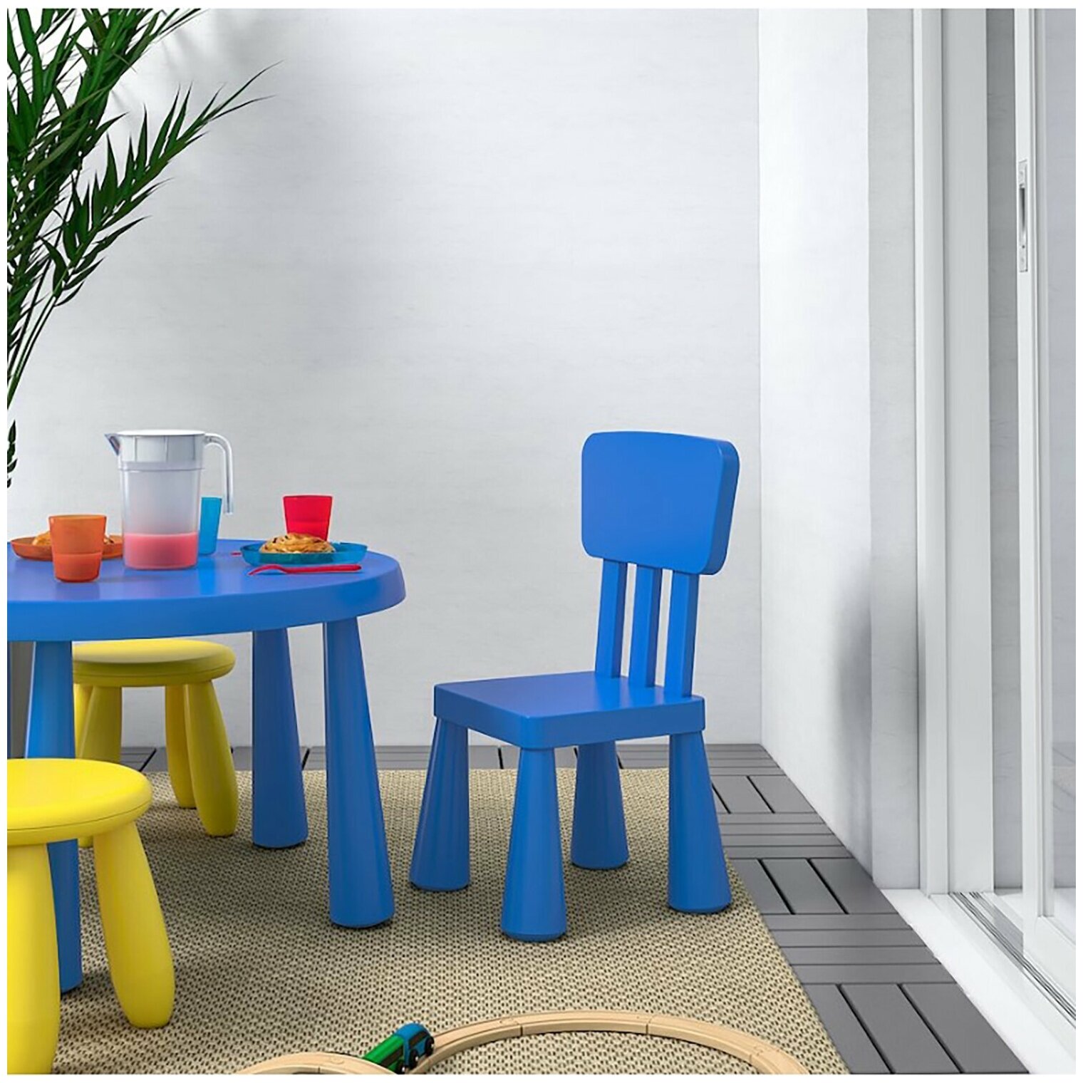Детский стул / стульчик пластиковый для ребенка, малышей со спинкой Мамонт синий, от 2 до 7 лет, 532750 - фотография № 7