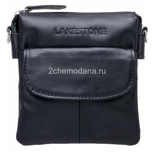 Небольшая мужская кожаная сумка через плечо Lakestone Osborne Black 957054/BL