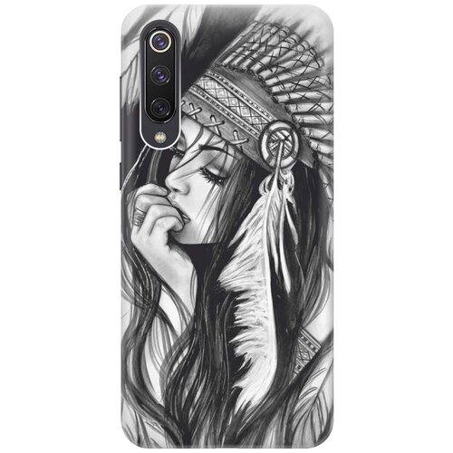 фото Re:paчехол - накладка artcolor для xiaomi mi 9 se с принтом "эскиз девушки"