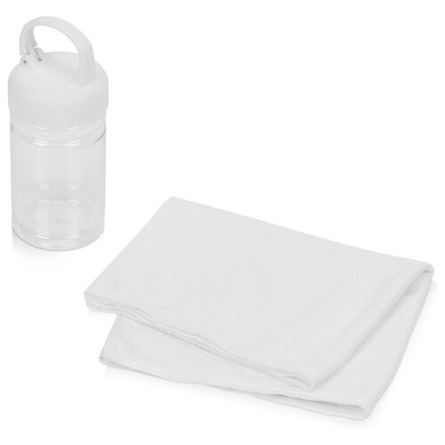 фото Набор для фитнеса "cross": охлаждающее полотенце и бутылка, цвет белый oasis