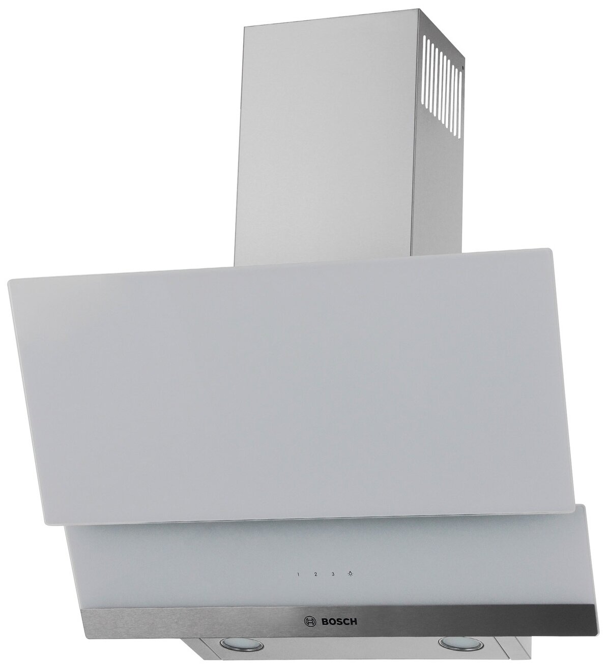 Наклонная вытяжка Bosch DWK065G20R, цвет корпуса серебристый, цвет окантовки/панели белый