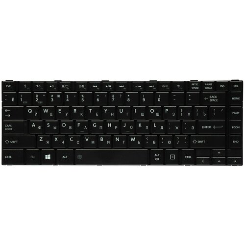 Клавиатура для ноутбука Toshiba Satellite L800 L830 L805 C800 M800 M805 Series Плоский Enter Черная без рамки PN 9ZN7SSQ001 980₽