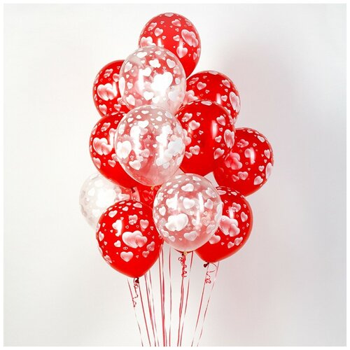 фото Набор из воздушных шаров, наполненных гелием "с любовью" япраздник 