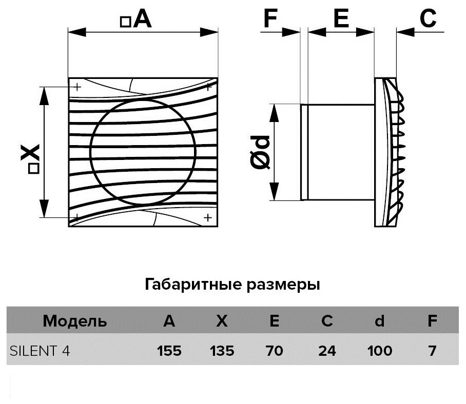 Вентилятор D100 SILENT 4С dark gray metal с обр клапаном DICITI - фотография № 5