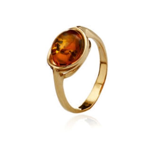 фото Золотое кольцо дарвин 910040014aa-к с янтарём, размер 17,5 diamant-online