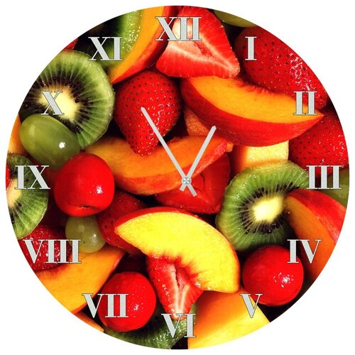 фото Svs настенные часы svs 3502085 kitchen нарезанные фрукты