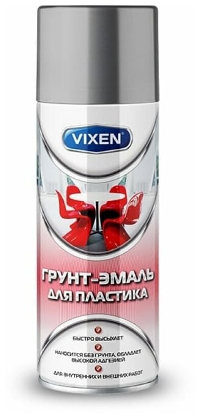 Грунт Vixen для пластика RAL-7040 520мл серый матовый