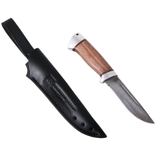 фото Нож туристический "риф" (нержавеющая дамасская сталь, орех) златоустовский оружейный завод