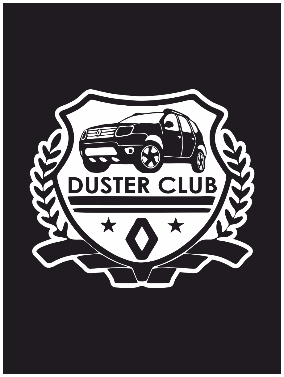 Наклейка на авто "Reno duster club лого лавры" 17х15 см.