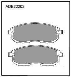 Дисковые тормозные колодки передние Allied Nippon ADB32202 для Infiniti, Nissan, Suzuki (4 шт.)