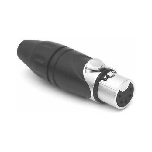 Amphenol AX5F Разъем XLR, 5 контактов, гнездо, точеные контакты, цвет никель amphenol ax3mb разъем xlr 3 контакта штекер точеные контакты цвет черный