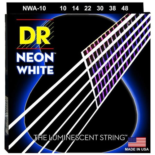 Струны для акустической гитары DR String NWA-10 dr nusaa 10 hi def neon струны для акустической гитары