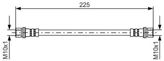 Тормозной шланг задний левый 225 мм Bosch 1 987 481 411 для Toyota